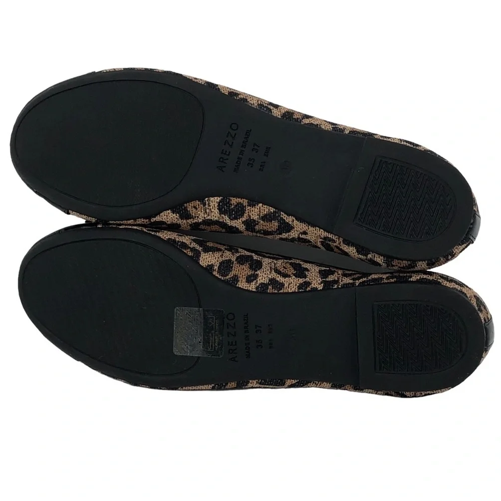 Arezzo Leopard Print Cap‎ Toe Ballet Flat